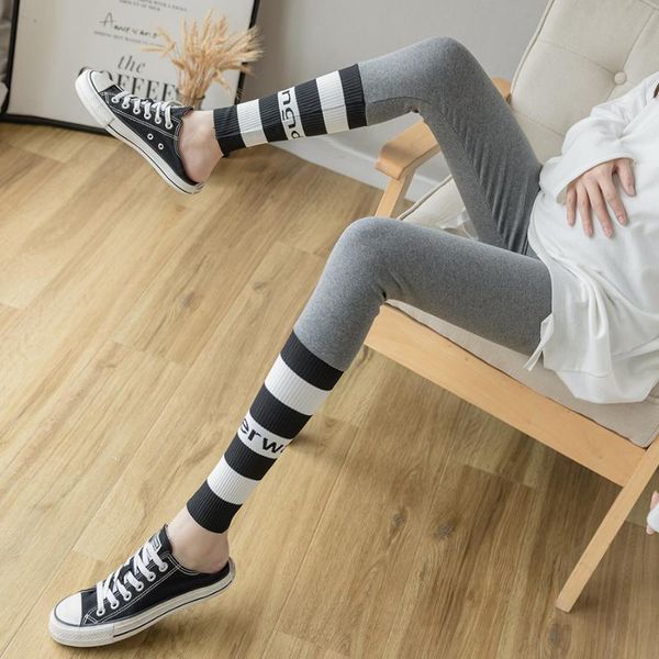 

83255# maternity pants spring autumn slimming adjustable elastic waist belly support pants maternity trousers, White