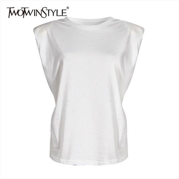 

elegant women tank o neck sleeveless loose ruched streetwear vest for female fashion clothing 2020 summer tide, White