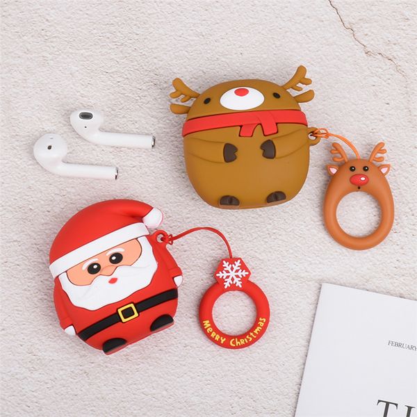 

christmas lovely hairball keychain cover for airpods case bluetooth wireless protective cover for designer airpod case charging box