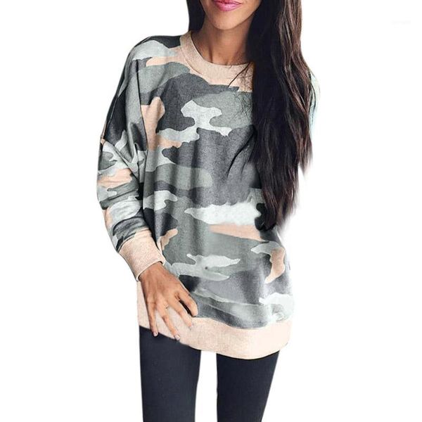 

fashion women camouflage casual shirt ladies loose long sleeve feitong cotton breathable o-neck new arrival1, Black