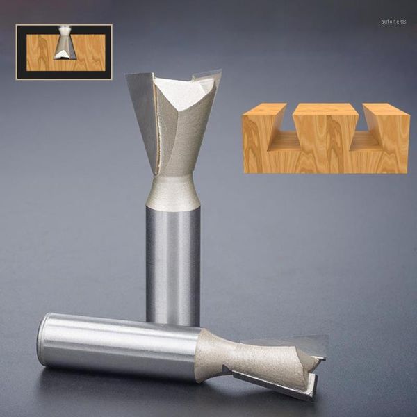 

1pcs 1/2 1/4 wood cutter shank dovetail bits 2 flute router bits for wood tungsten carbide engraving tool milling cutter1