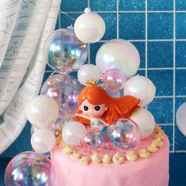 

6bzo7 baked ball pink magic transparent dress cake color cake ball milk white magic decoration little princess dessert dress n8maf