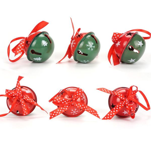 

christmas decoration for home 6pcs red green white metal jingle bell with ribbon merry christmas tree decoration 50mm xmas wmtxod xhhair