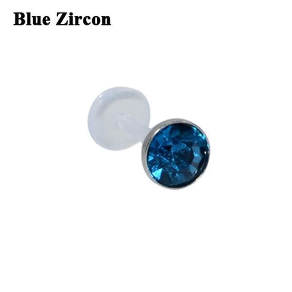 

1pc acrylic flexible bioplastic crystal labret lip ring cz gem ear helix tragus cartilage studs piercing body piercing jewelry q jllzye, Silver
