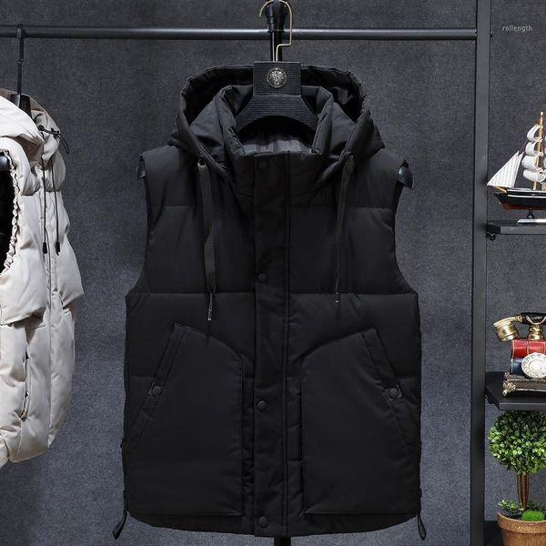 

plus size 8xl 7xl 6xl 5xl 4xl casual vest men autumn winter jackets thick vests man sleeveless coats male warm waistcoat men1, Black;white