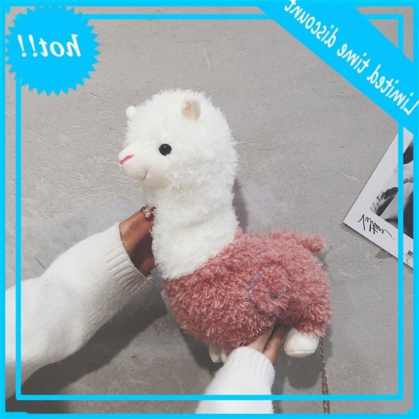 

cashmere new autumn and winter 2020 cartoon women's one shoulder messenger cute alpaca mobile phone bag