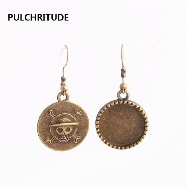 

pulchritude 12pcs lot metal alloy zinc skull charm fit round 18mm cabochon set pendant drop earing diy jewelry making c0782 wmtazr bdesybag, Bronze;silver