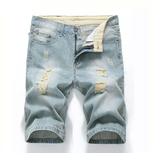 

men cotton solid color straight short jeans men blue casual short jeans denim shorts