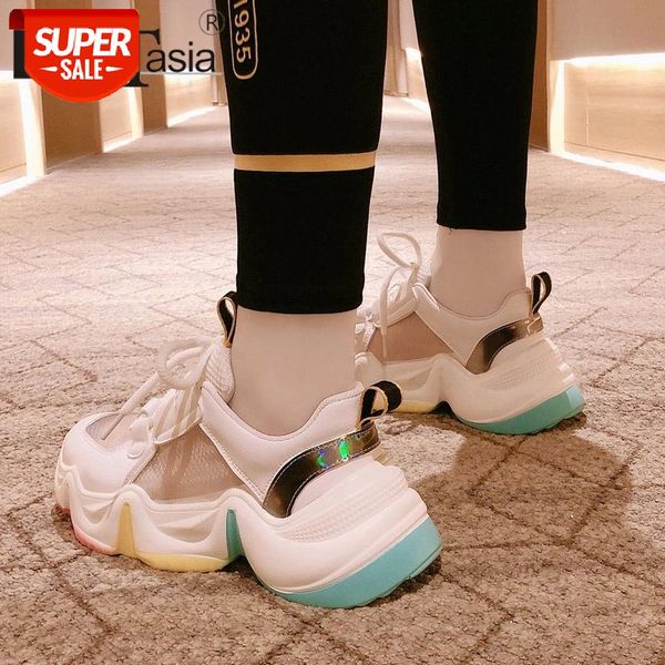 

doratasia 2020 new colorful platform sneakers 2020 breathable mesh flats sneakers women lace-up ins mesh shoes woman #up3m