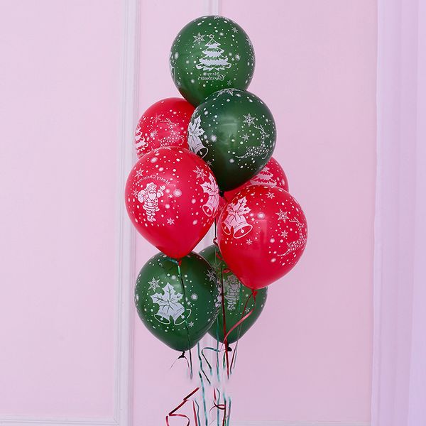 

12inch 2.8g mixed color santa claus green red christmas decorations all flower balloons party decoration