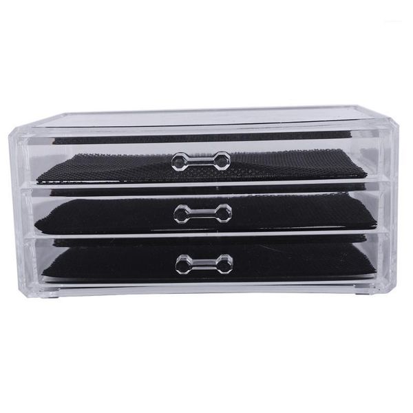 

plastic cosmetics storage rack 3 large drawers transparent1808212021