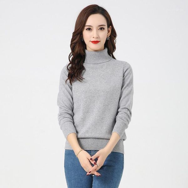 

lhzsyy 2019autumn winter new women's high lapel 100% pure cashmere sweater solid color short bottoming shirt loose warm pullover1, White;black