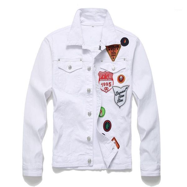 

new fashion 2020 men's embroidery denim jacket coat1, Black;brown