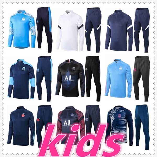 

marseille tracksuit marseille jersey marseille designers clothes kids football kit 20 21 soccer tracksuit survetement foot chandal futbol, Black