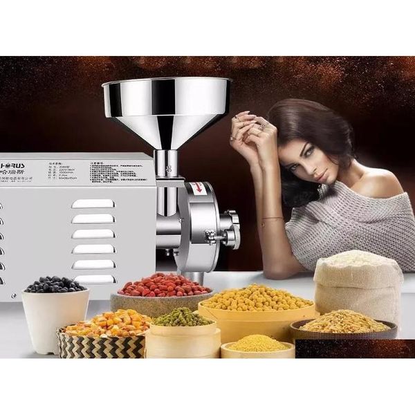 

110v 220v 2200w commercial grain mill chilli powder machine prices sesame chilli grinding machine stainless steel jllbzu dayupshop