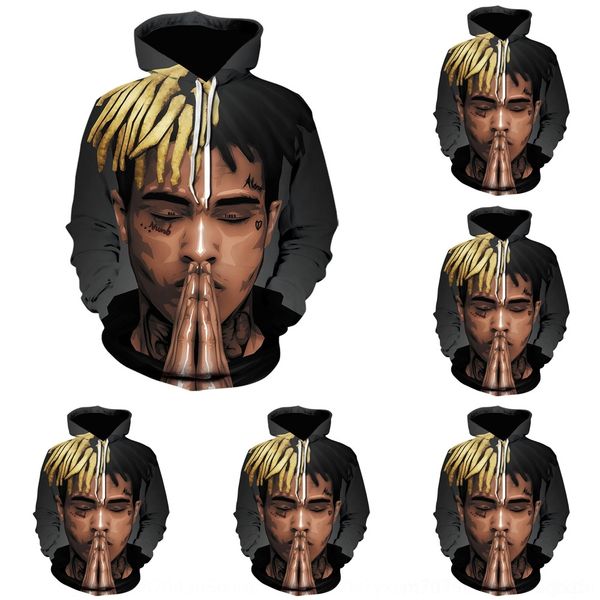 

pnlst spring 2020 digital digitalsweater xxtextacion американский рэпер весна печати больших 3d digitalnew hoodie digitalnew 2020 xxtextacio, Black