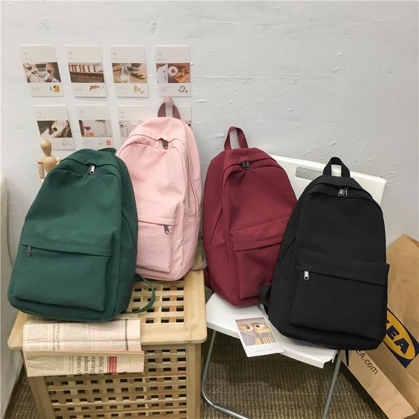 

minuet backpack style 2021 women solid color shoulder bag fashion school for teenage girl children backpacks female