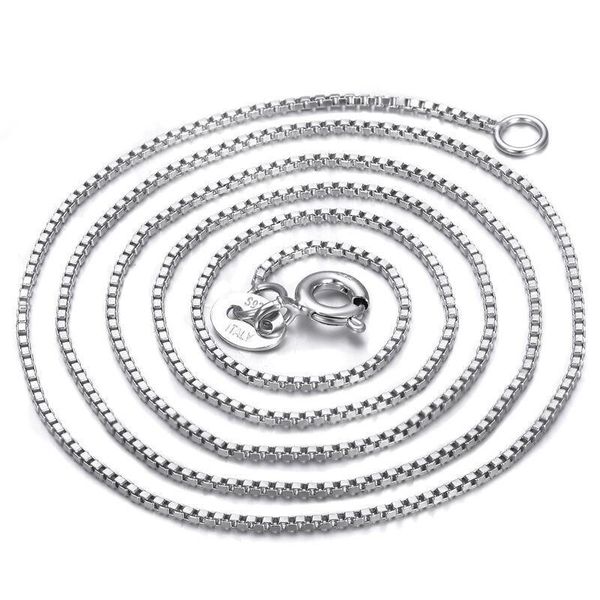 

women and men box necklace 1mm chain for jewelry chain wholesale s-n43, Silver