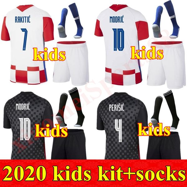 

2021 european cup national team boys youth soccer jerseys perisic 20 21 modric mandzukic rebic kits football shirt rakitic kids kit uniforms, Black