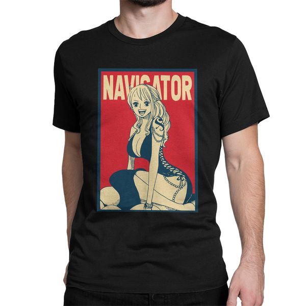 

men one piece japanese anime hipster pure tees short sleeve nami the navigator o neck 4xl 5xl sport hooded sweatshirt hoodie men t shirt
