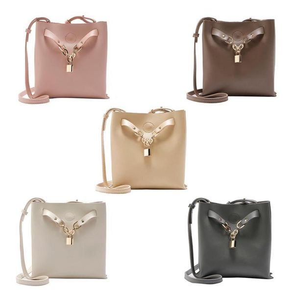 

2pcs/set vintage women pu leather handbags with lock shoulder bag crossbody bag for women female messenger
