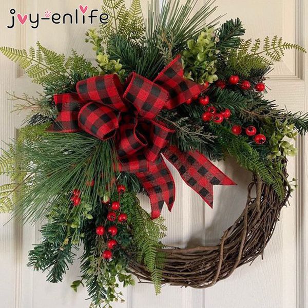 

natural wreaths 10-30cm rattan decoration garland wreath xmas decor for home door christmas gift party noel ornaments