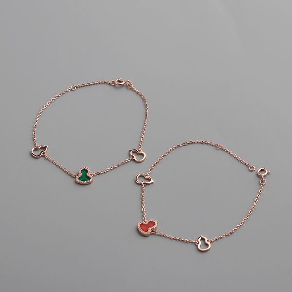 

2021 new bracelet for women korean style 925 sterling silver agate gourd bracelet micro inlaid zircon bracelet for women