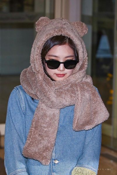 

bp lisa jennie winter warm long ear scarf hat cashmere hat, Blue;gray