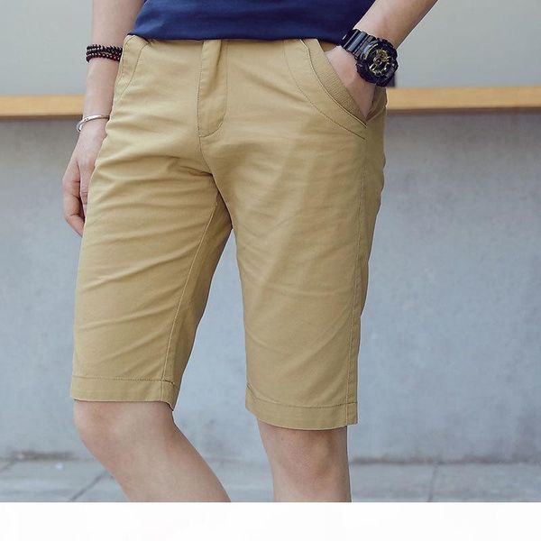 

summer men clothing brand pure color cotton shorts mens casual fashion shorts male slim fit short pants plus size 28-40 homme y190508, Black