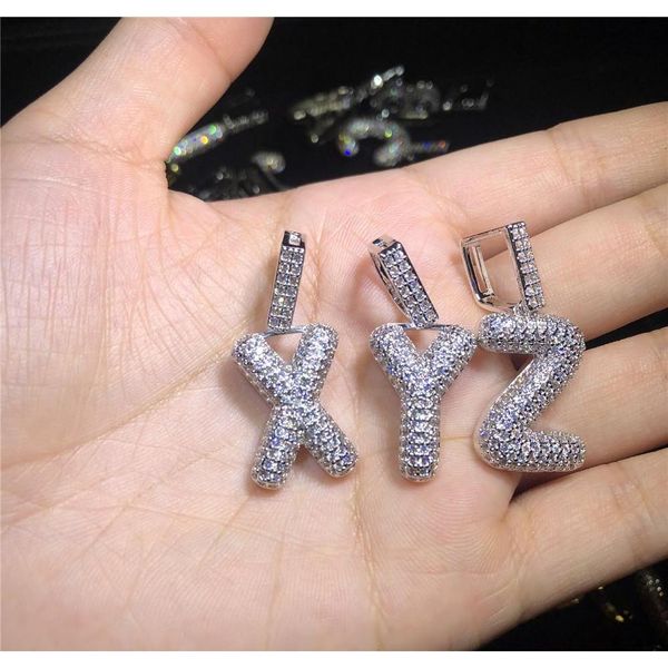 

a-z custom small letters necklaces charm pendant for men women gold silver color cubic zirconia hip hop jlleze yy_dhhome