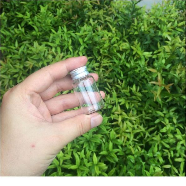

27*50*14mm 15ml mini glass bottles with metal screw cap empty small wishing bottle glass vials jars jllncx