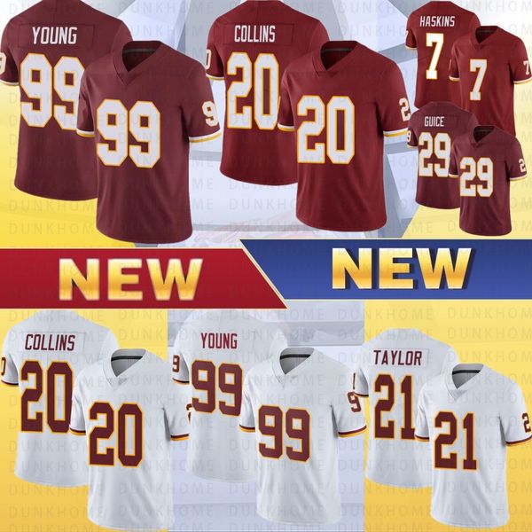 

99 chase young men football jerseys 21 sean taylor 7 dwayne haskins 20 landon collins stitched jerseys new, Black;red