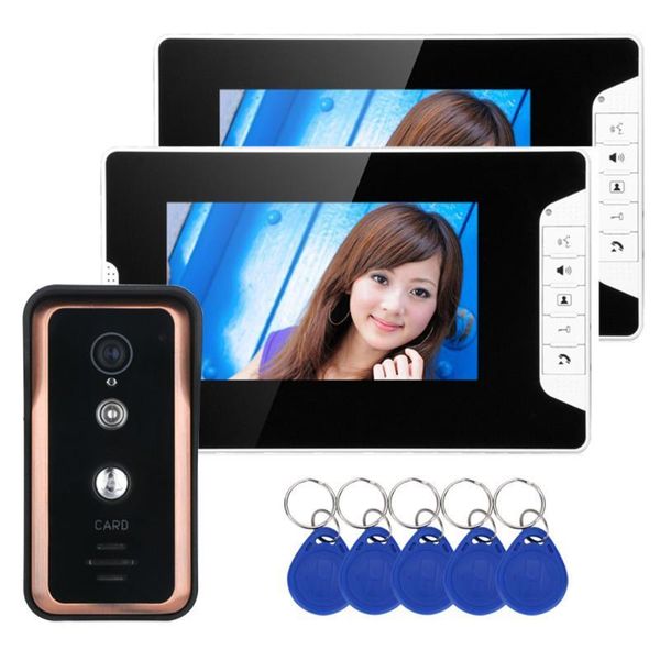 

video door phones smartyiba wired 7" rfid phone 1000tvl hd visual doorbell metal outdoor ir camera intercom entry system1