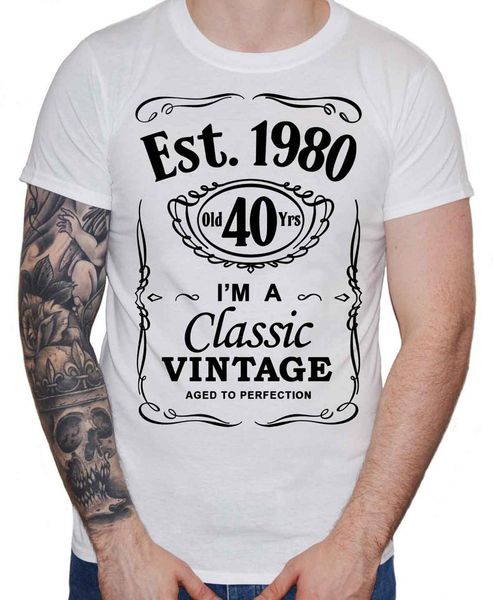 

cool tee shirt men's 40th birthday t-shirt est 1980 vintage man fortieth 40 years gift summer t-shirt sport hooded sweatshirt hoodie