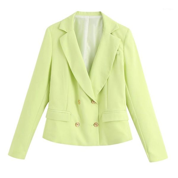 

women's suits & blazers elina casual solid notched women fashion double breasted jackets elegant long sleeve female ladies fm1, White;black