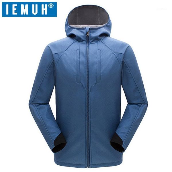 

brand soft shell fleece jackets breathable hooded coat waterproof windproof outdoor hiking camping male jacket1 jackets&hoodies, Blue;black