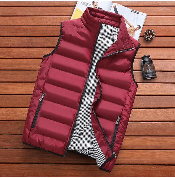 

men's vests brand clothing vest jacket mens autumn warm sleeveless male winter casual waistcoat men plus size veste homme1, Black;white