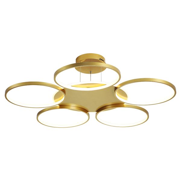 

modern style pendant light for foyer bedroom restaurant nordic creative golden geometric circle iron painted luminaires led dimmable lamp