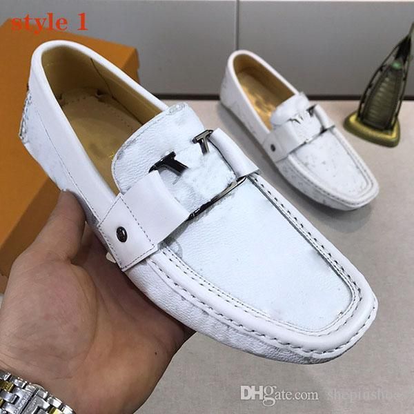 

men trainers 2021 new luxury men dress shoes classic printing flats peas shoes for men classic casual driving shoes quality, Black