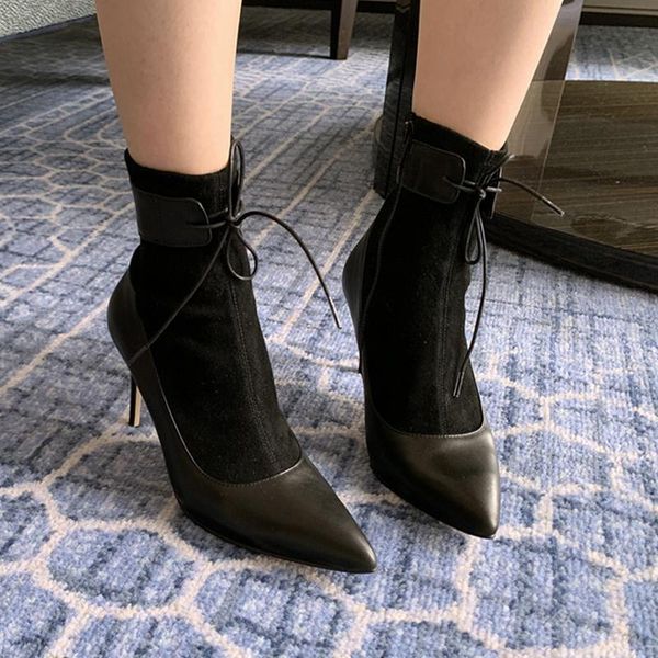 

2020 new in autumn and winterboots ladies high heels casual boots women leather boots large 33-42, Black