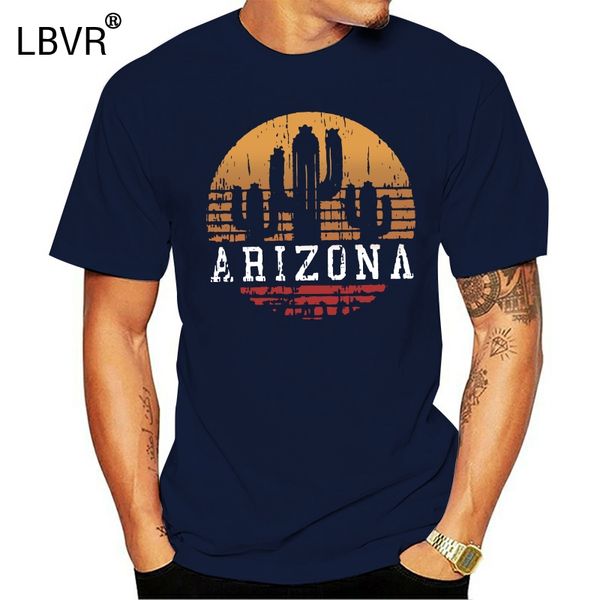 

men tshirt arizona - vintage retro cactus gift - poly cotton t-shirt printed t-shirt tees sport hooded sweatshirt hoodie