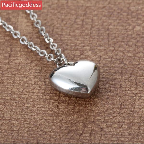 

chains stainless steel heart pendant cute necklace for girl1, Silver