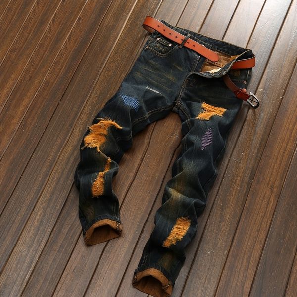 

cy0f safari straight autumn wide legs casual jeans man 2020 korean trousers hop large hip men039;s style loose denim pants, Blue
