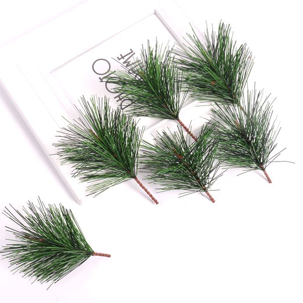 

5pcs/lot artificial flower pine needle for christmas home decoration fake plants branch diy handmade xmas tree decor accessories