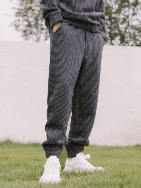 

men waffle knit sweatpants y4yy#, Black