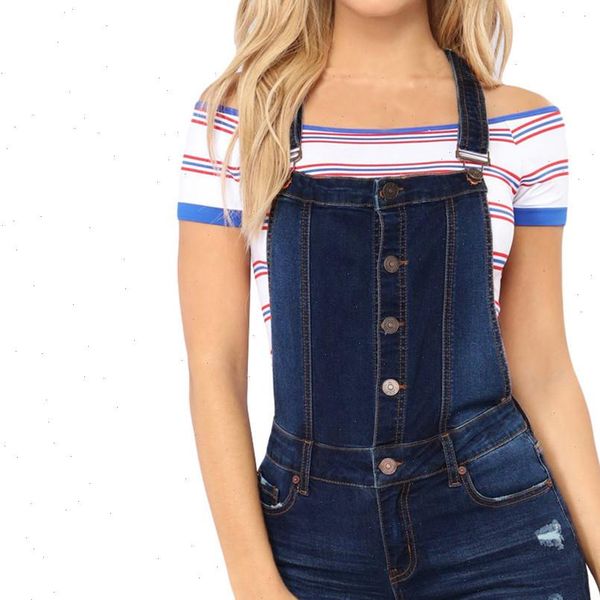 

summer womens denim playsuits fashion casual button pocket jumpsuit solid color high waist tight bodysuit streetwear y1, Black;white