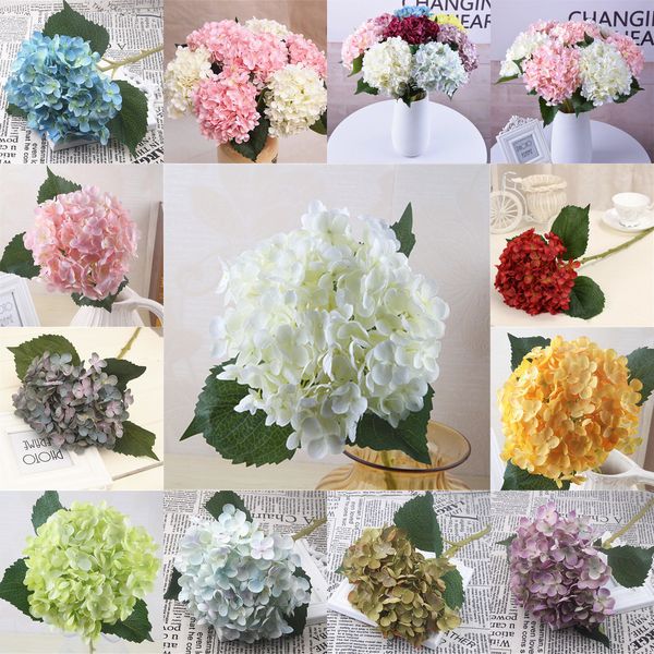 

artificial hydrangea flower simulation silk bouquet diy home wedding party decorative flowers 15 colors 9 nq3cg