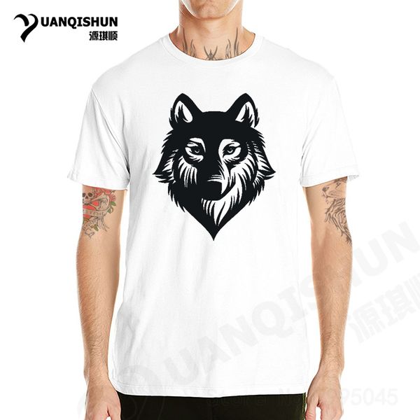 

wolf head silhouette cartoon animal printing fashion brand male summer % casual tshirt hooded sweatshirt hoodie men t shirt