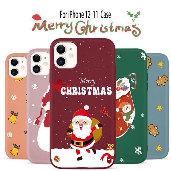 

for iphone xs x 6 6s 7 8 11 12 pro max plus 2020 mobile phone case christmas cartoon pattern protective cover