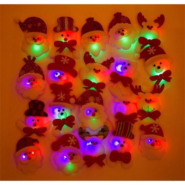 

factorygtoifactory0bmuled santa deer bear glowing snowman gift glow flashing cartoon brooch badge toy christmas luminous